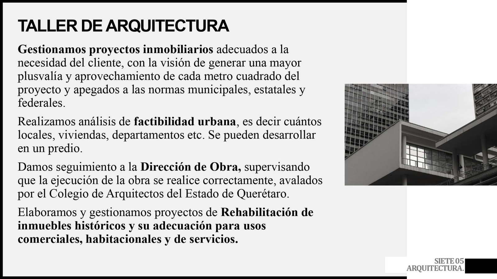 SIETE05 ARQUITECTURA VALUACIÓN