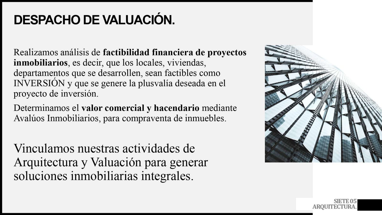 SIETE05 ARQUITECTURA VALUACIÓN